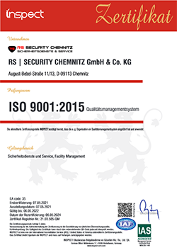 Qualitätsmanagementsystem nach ISO 9001:2015 im Bereich Sicherheitsdienste und Service, Facility Management